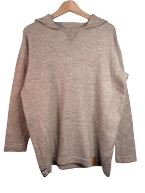 Paka The Hoodie Sweater Unisex Large Pebble Beige Royal Alpaca Blend Pullover